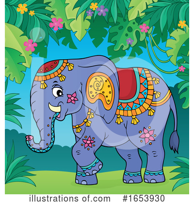 Royalty-Free (RF) Elephant Clipart Illustration by visekart - Stock Sample #1653930