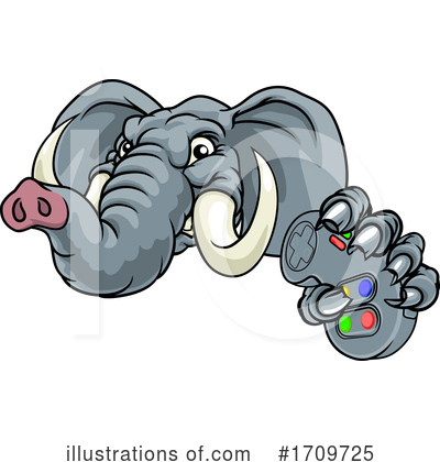 Royalty-Free (RF) Elephant Clipart Illustration by AtStockIllustration - Stock Sample #1709725