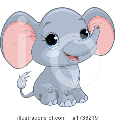 Royalty-Free (RF) Elephant Clipart Illustration by Pushkin - Stock Sample #1736219