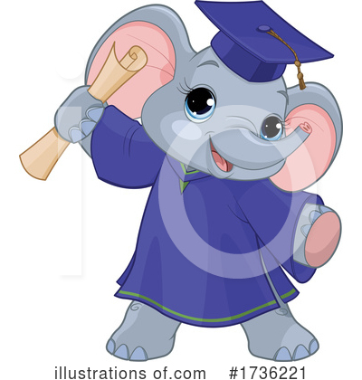 Royalty-Free (RF) Elephant Clipart Illustration by Pushkin - Stock Sample #1736221
