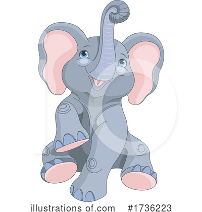 Royalty-Free (RF) Elephant Clipart Illustration by Pushkin - Stock Sample #1736223