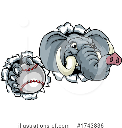 Royalty-Free (RF) Elephant Clipart Illustration by AtStockIllustration - Stock Sample #1743836
