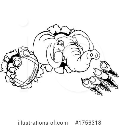 Royalty-Free (RF) Elephant Clipart Illustration by AtStockIllustration - Stock Sample #1756318