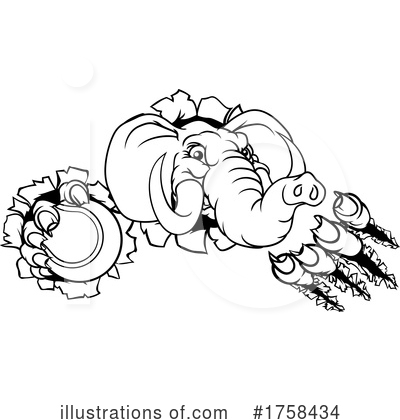 Royalty-Free (RF) Elephant Clipart Illustration by AtStockIllustration - Stock Sample #1758434