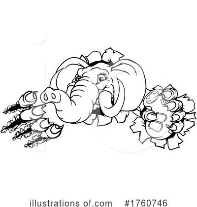 Royalty-Free (RF) Elephant Clipart Illustration by AtStockIllustration - Stock Sample #1760746