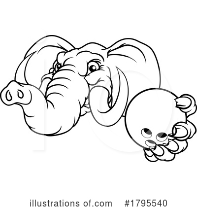 Royalty-Free (RF) Elephant Clipart Illustration by AtStockIllustration - Stock Sample #1795540