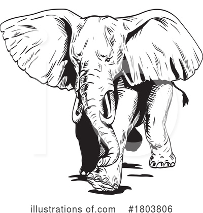 Royalty-Free (RF) Elephant Clipart Illustration by patrimonio - Stock Sample #1803806
