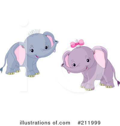 Royalty-Free (RF) Elephant Clipart Illustration by Pushkin - Stock Sample #211999