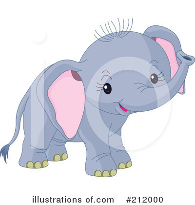 Royalty-Free (RF) Elephant Clipart Illustration by Pushkin - Stock Sample #212000