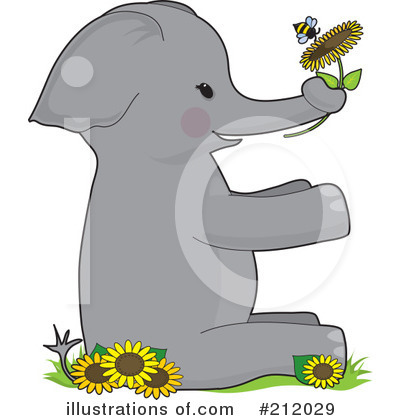 Royalty-Free (RF) Elephant Clipart Illustration by Maria Bell - Stock Sample #212029