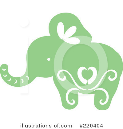 Royalty-Free (RF) Elephant Clipart Illustration by Cherie Reve - Stock Sample #220404