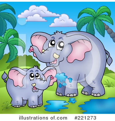 Royalty-Free (RF) Elephant Clipart Illustration by visekart - Stock Sample #221273