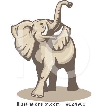Royalty-Free (RF) Elephant Clipart Illustration by patrimonio - Stock Sample #224963