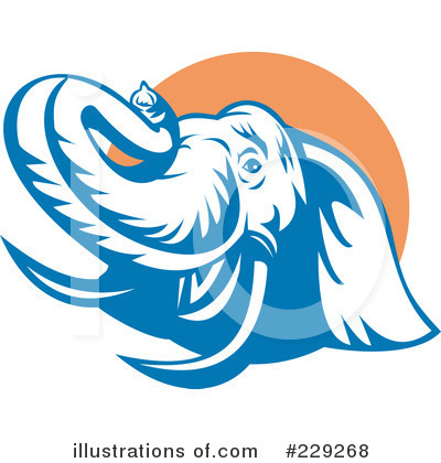 Royalty-Free (RF) Elephant Clipart Illustration by patrimonio - Stock Sample #229268