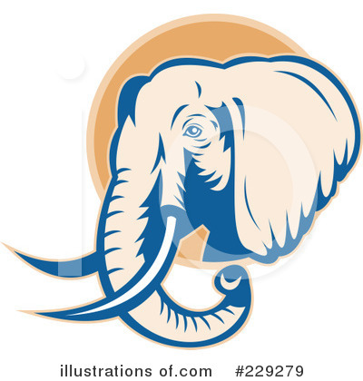 Royalty-Free (RF) Elephant Clipart Illustration by patrimonio - Stock Sample #229279