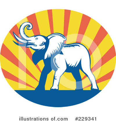 Royalty-Free (RF) Elephant Clipart Illustration by patrimonio - Stock Sample #229341