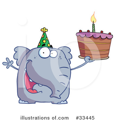 Royalty-Free (RF) Elephant Clipart Illustration by Hit Toon - Stock Sample #33445