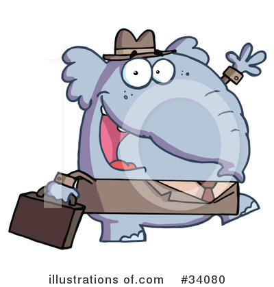 Royalty-Free (RF) Elephant Clipart Illustration by Hit Toon - Stock Sample #34080