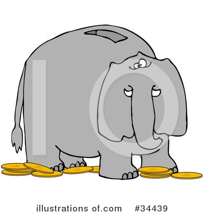 Royalty-Free (RF) Elephant Clipart Illustration by djart - Stock Sample #34439