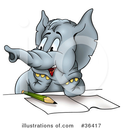 Royalty-Free (RF) Elephant Clipart Illustration by dero - Stock Sample #36417