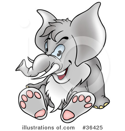Royalty-Free (RF) Elephant Clipart Illustration by dero - Stock Sample #36425
