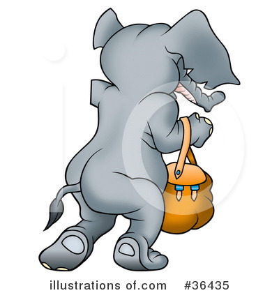 Royalty-Free (RF) Elephant Clipart Illustration by dero - Stock Sample #36435