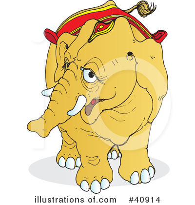 Royalty-Free (RF) Elephant Clipart Illustration by Snowy - Stock Sample #40914