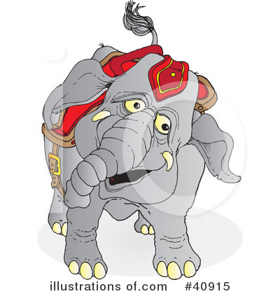 Royalty-Free (RF) Elephant Clipart Illustration by Snowy - Stock Sample #40915