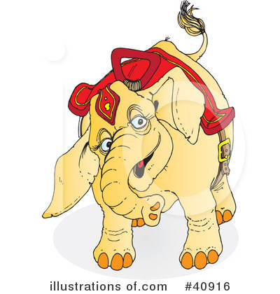 Royalty-Free (RF) Elephant Clipart Illustration by Snowy - Stock Sample #40916