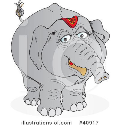Royalty-Free (RF) Elephant Clipart Illustration by Snowy - Stock Sample #40917
