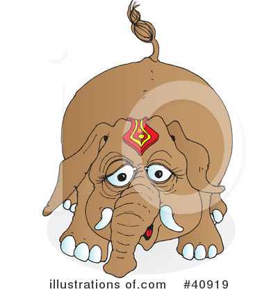 Royalty-Free (RF) Elephant Clipart Illustration by Snowy - Stock Sample #40919