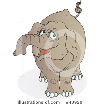 Royalty-Free (RF) Elephant Clipart Illustration by Snowy - Stock Sample #40920