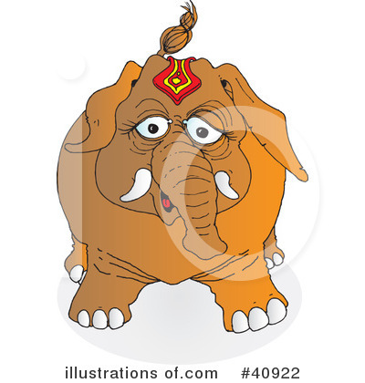 Royalty-Free (RF) Elephant Clipart Illustration by Snowy - Stock Sample #40922