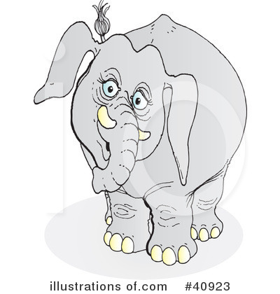 Royalty-Free (RF) Elephant Clipart Illustration by Snowy - Stock Sample #40923