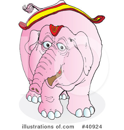 Royalty-Free (RF) Elephant Clipart Illustration by Snowy - Stock Sample #40924