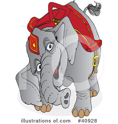 Royalty-Free (RF) Elephant Clipart Illustration by Snowy - Stock Sample #40928