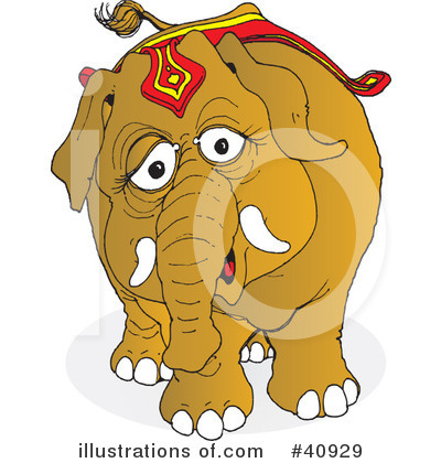 Royalty-Free (RF) Elephant Clipart Illustration by Snowy - Stock Sample #40929