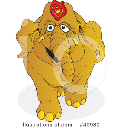 Royalty-Free (RF) Elephant Clipart Illustration by Snowy - Stock Sample #40930