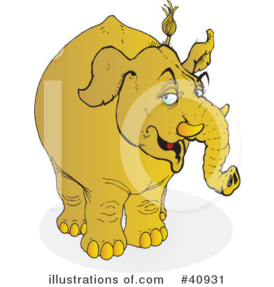 Royalty-Free (RF) Elephant Clipart Illustration by Snowy - Stock Sample #40931