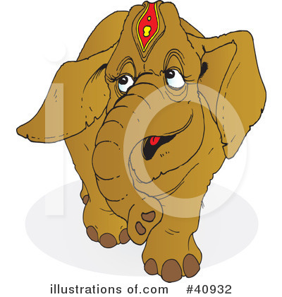 Royalty-Free (RF) Elephant Clipart Illustration by Snowy - Stock Sample #40932
