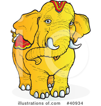 Royalty-Free (RF) Elephant Clipart Illustration by Snowy - Stock Sample #40934