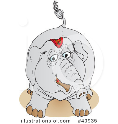 Royalty-Free (RF) Elephant Clipart Illustration by Snowy - Stock Sample #40935