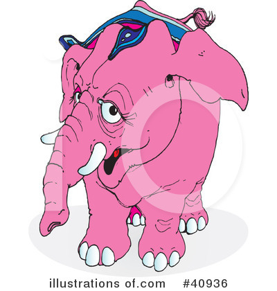 Royalty-Free (RF) Elephant Clipart Illustration by Snowy - Stock Sample #40936