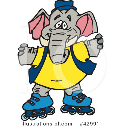 Royalty-Free (RF) Elephant Clipart Illustration by Dennis Holmes Designs - Stock Sample #42991