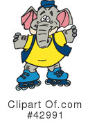 Elephant Clipart #42991 by Dennis Holmes Designs