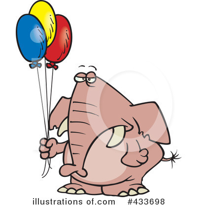 Royalty-Free (RF) Elephant Clipart Illustration by toonaday - Stock Sample #433698