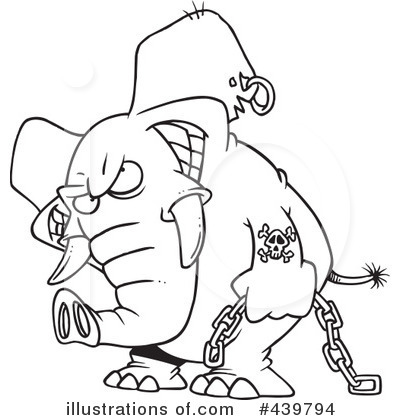Royalty-Free (RF) Elephant Clipart Illustration by toonaday - Stock Sample #439794