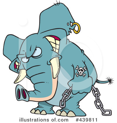 Royalty-Free (RF) Elephant Clipart Illustration by toonaday - Stock Sample #439811