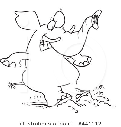 Royalty-Free (RF) Elephant Clipart Illustration by toonaday - Stock Sample #441112