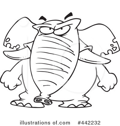 Royalty-Free (RF) Elephant Clipart Illustration by toonaday - Stock Sample #442232